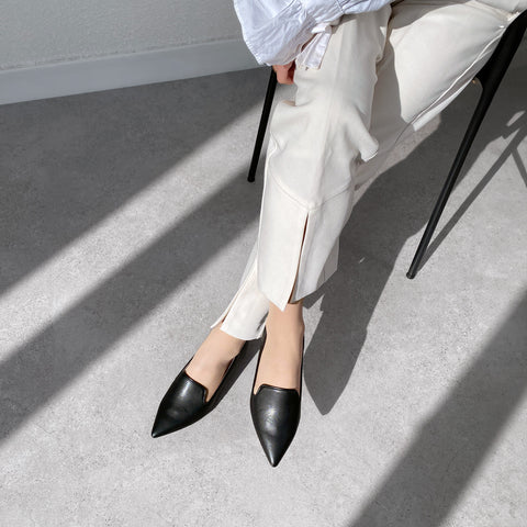 ラストワン5%OFF:2025SSBI:オペラ デザイン フラットシューズ(4772)ブラック/mamian(マミアン)