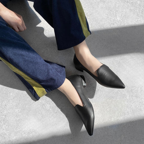 ラストワン5%OFF:2025SSBI:オペラ デザイン フラットシューズ(4772)ブラック/mamian(マミアン)