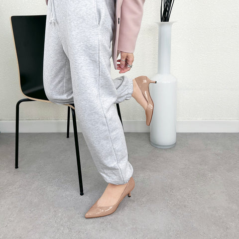 ラストワン30%OFF:2025SS:Vカットデザインパンプス(5716)ベージュE/mamian(マミアン)