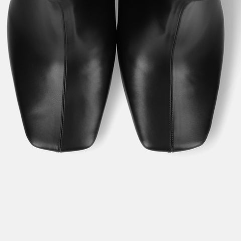 ラストワン60%OFF:ワイドスクエアトゥ ショートブーツ(5400)ブラック/mamian(マミアン)