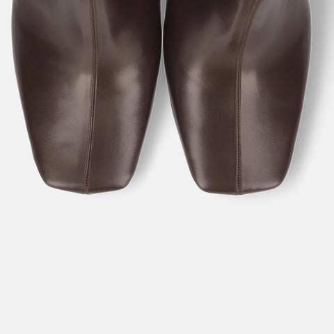 ラストワン60%OFF:ワイドスクエアトゥ ショートブーツ(5400)Dブラウン/mamian(マミアン)