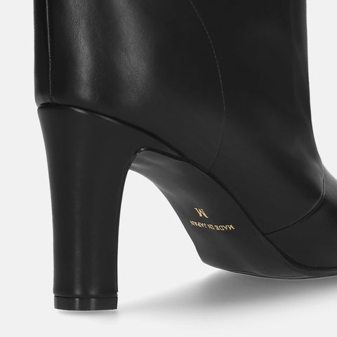 ラストワン50%OFF:ワイドシャフト ショートブーツ(m81009)ブラック/mamian(マミアン)