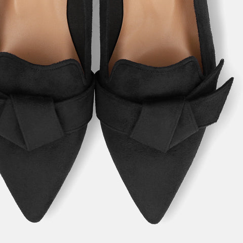 ラストワン15%OFF:リボン&オペラデザイン フラットシューズ(m17024)ブラックS/mamian(マミアン)