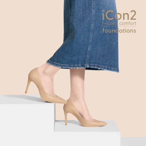 30%OFF:iCon2 Foundations:ポインテッドトゥ パンプス(F970)モイストナチュラル/mamian(マミアン)