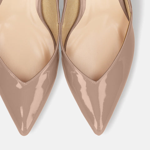 ラストワン30%OFF:2025SS:Vカットデザインパンプス(5716)ベージュE/mamian(マミアン)