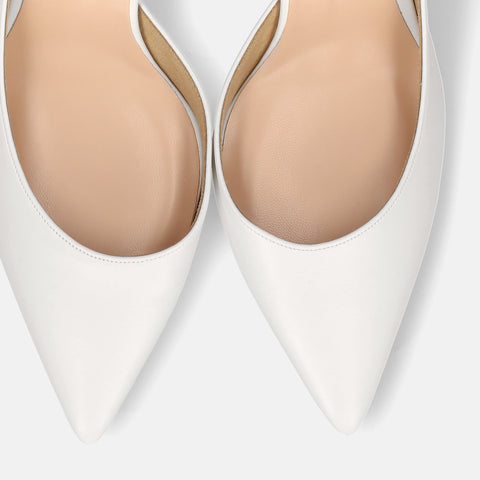 ラストワン10%OFF:2025SSBI:ポインテッドトゥ サイドカット パンプス(7674)ホワイト/mamian(マミアン)