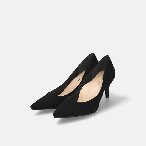 予約:2025AW:iCoN COLORS:ポインテッドトゥ スエード パンプス(C76532)ブラックS/mamian(マミアン)