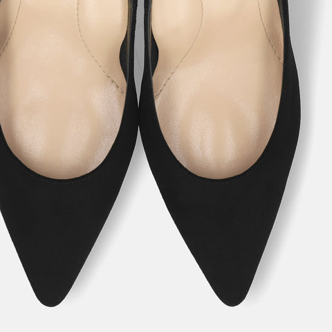 予約:2025AW:iCoN COLORS:ポインテッドトゥ スエード パンプス(C76532)ブラックS/mamian(マミアン)