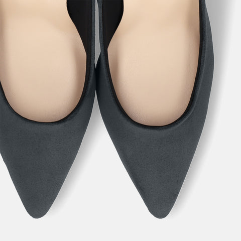 予約:2025AW:ポインテッドトゥ スエードパンプス(S7610)ネイビーグレーS/mamian(マミアン)