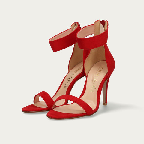 限定特価990円:アンクル ストラップ サンダル(H3572SS1-ag)レッドS/mamian(マミアン)