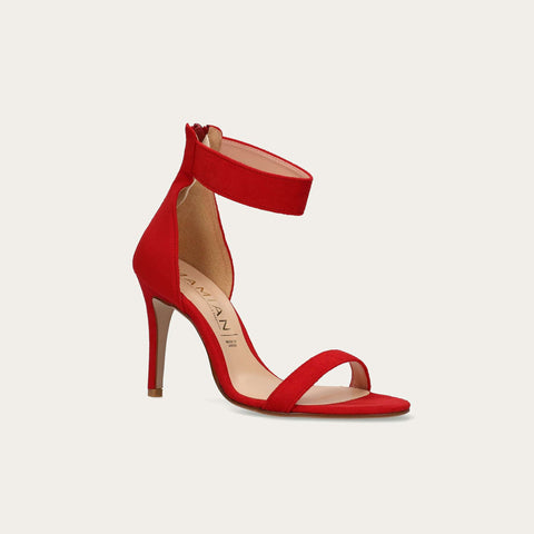 限定特価990円:アンクル ストラップ サンダル(H3572SS1-ag)レッドS/mamian(マミアン)