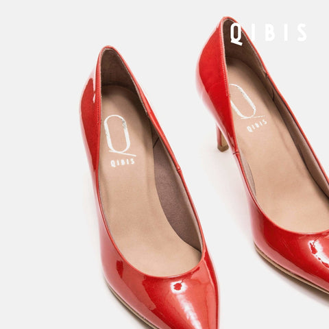 40%OFF:QIBIS ONE:7cmヒール ポインテッドトゥ パンプス(QM7003)レッド/QIBIS(マミアン)