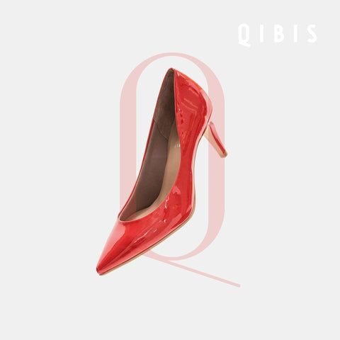 40%OFF:QIBIS ONE:7cmヒール ポインテッドトゥ パンプス(QM7003)レッド/QIBIS(マミアン)