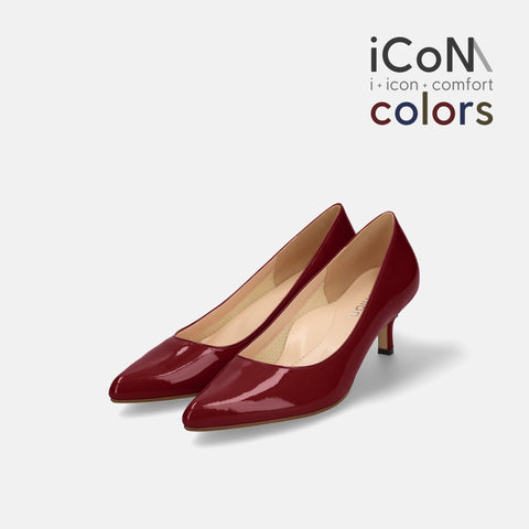 Basic Item SALE10%OFF：2024AW：iCoN COLORS：ポインテッドトゥ エナメル パンプス（C57171）ワインE/mamian（マミアン）