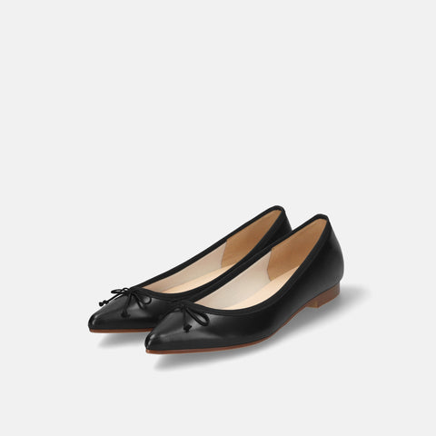 2026SSBI：ポインテッドトゥ フラット バレエシューズ（1333）ブラック/mamian（マミアン）