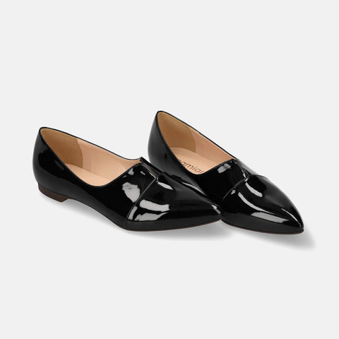 10% OFF: 2024SSBI: Pointed toe flat dress shoes (154) Black E