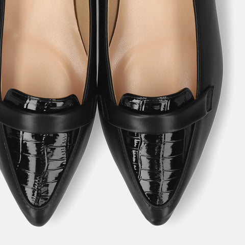 2025AWBI：甲浅ポインテッドトゥ ローファー（124）ブラックCR