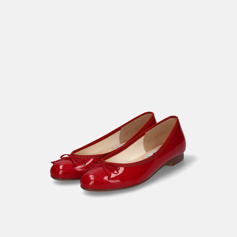 予約：2026AW：ラウンドトゥ バレエシューズ（m10201）レッドE