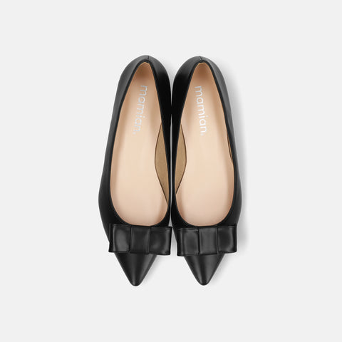 2025AW：リボン フラットシューズ（m17042）ブラック