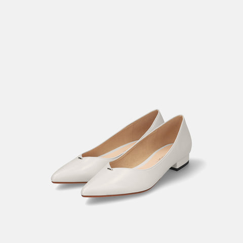 予約：メタルパーツ フラットシューズ（m17064）ホワイトグレー/mamian（マミアン）