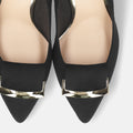 2025AW：バックルリボン付き アーモンドトゥ パンプス（lt7001）ブラックS/mamian（マミアン）