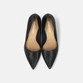 2025AW：サイドコンシャス デザイン パンプス（m45007）ブラックリザード/mamian（マミアン）