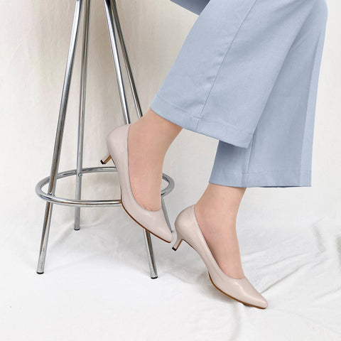 30%OFF：iCoN COLORS：ポインテッドトゥ スムース パンプス（C57173）グレイッシュベージュ/mamian（マミアン）