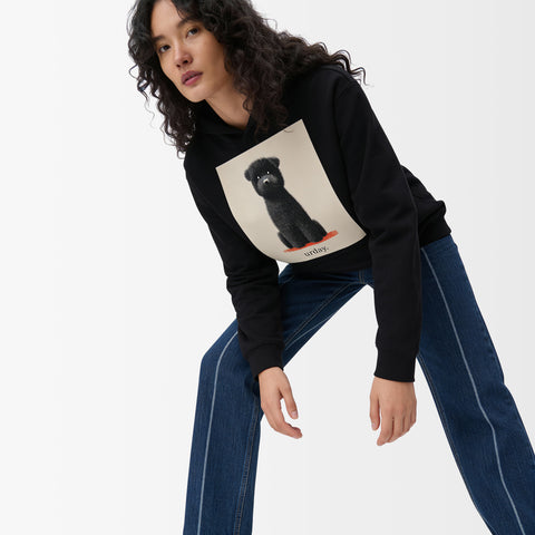 予約：urday【dog】アートワークスウェットプルパーカ（u-a-spk-0001-07）ブラック