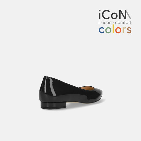 予約：2026SS：iCoN COLORS：ポインテッドトゥ フラットシューズ（C20143）ブラックE フラット／バレエ