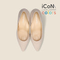 15%OFF：iCoN COLORS：ポインテッドトゥ リネン パンプス（C76535）グレージュL/mamian（マミアン）